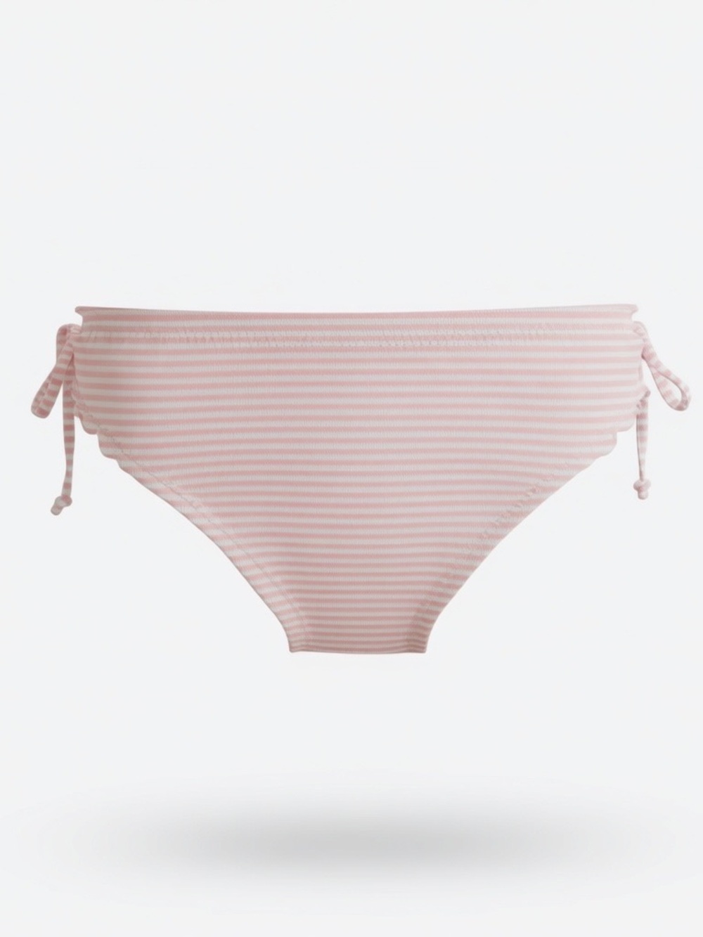 H&M Light Pink Striped Cheeky Tie-Side Bikini Bottom - Size 4, New (Never Worn)